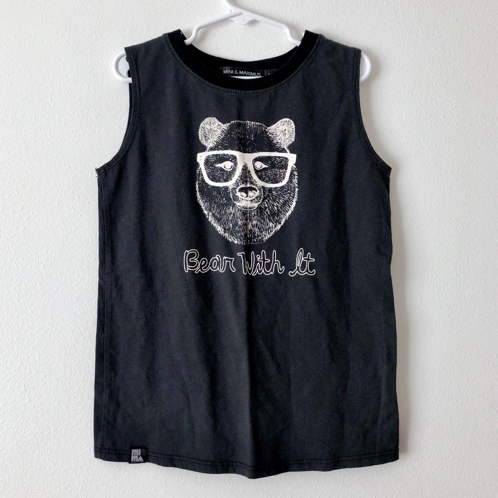 MINI & MAXIMUS BEAR WITH IT SLEEVELESS TEE TANK